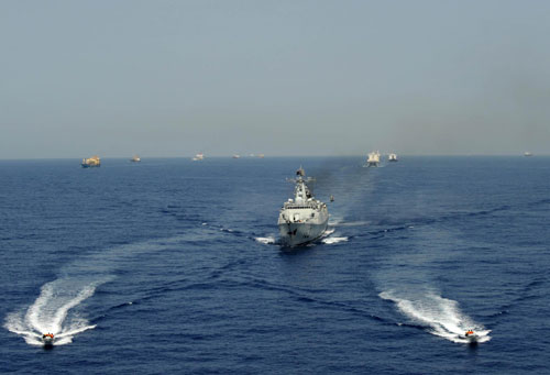 Training exercises at sea