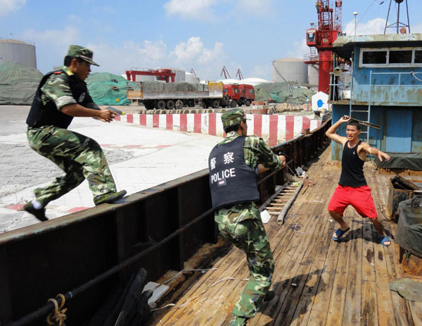 Security drill for Asian Games in Beibu Gulf