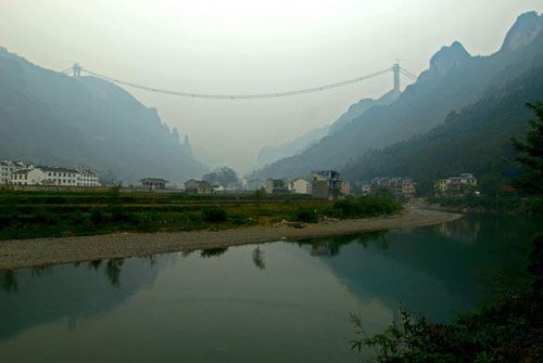 Main cables finished for Aizhai suspension bridge