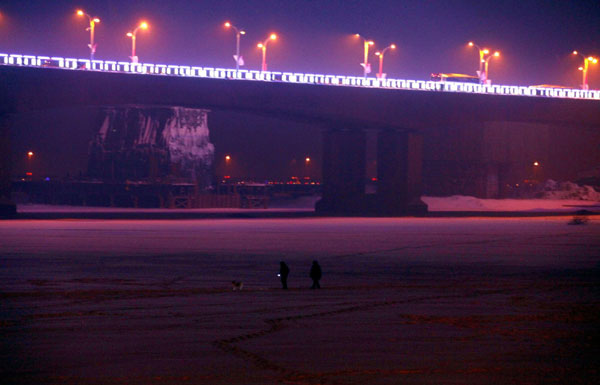 The color of snow and ice in Harbin