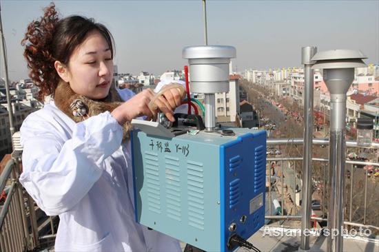 Measuring radiation levels in China