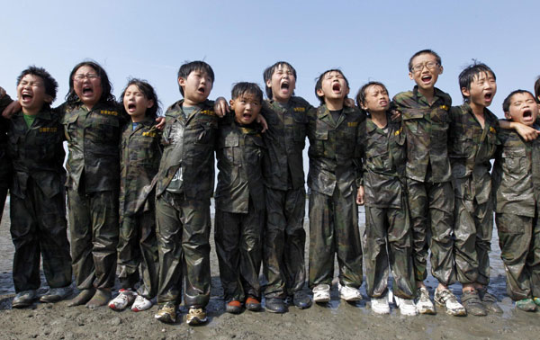 Summer military camp for South Korean kids