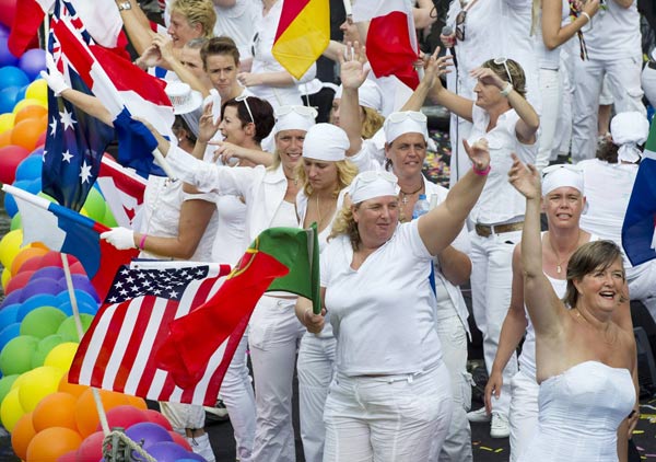 Gay pride parade in Amsterdam