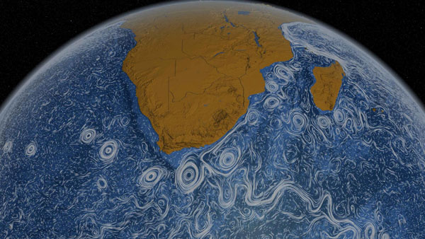 NASA visualises global surface currents