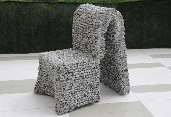 Artist finds new use for newspapers