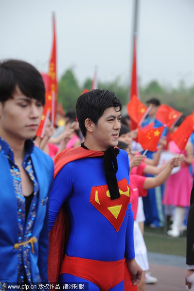 Costume show at university sports meeting