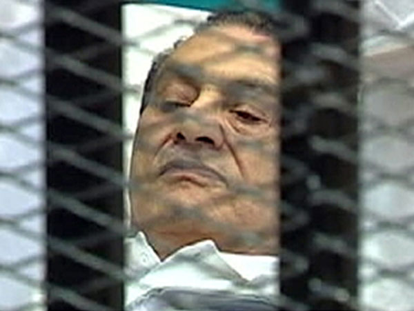 File photos of former Egyptian President Mubarak