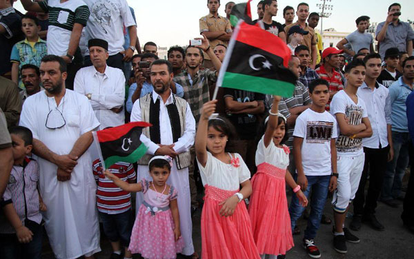 Libyans hold celebration at Martyrs' Square