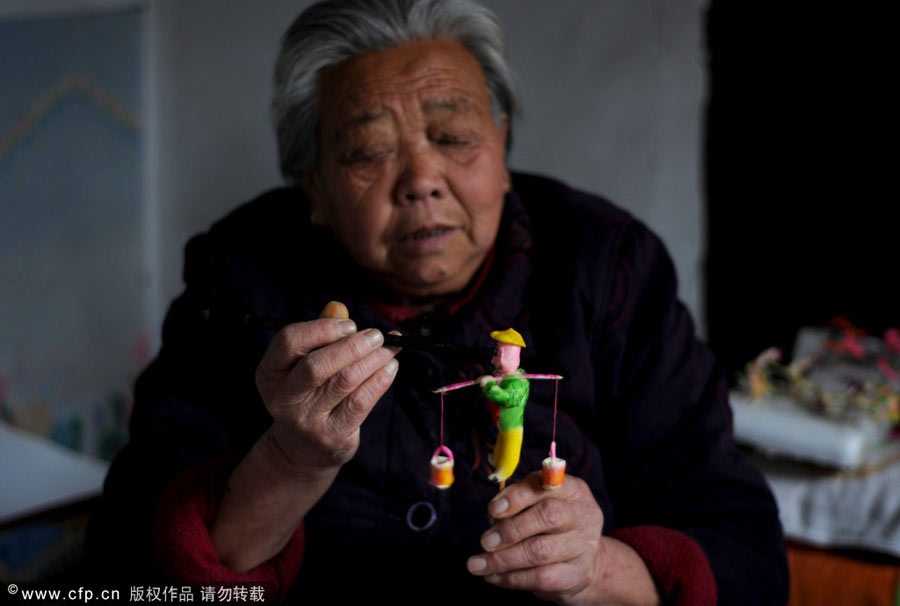 Dough molding craftsmanship in North China