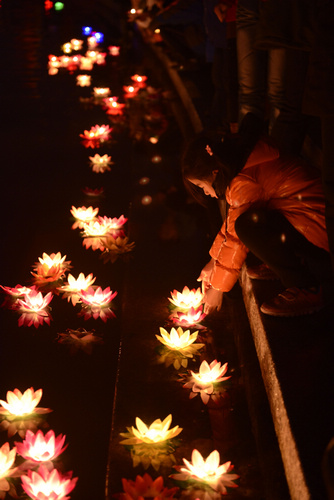 Water lanterns a prayer for happiness