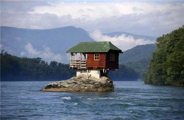 House built on rock in Serbia