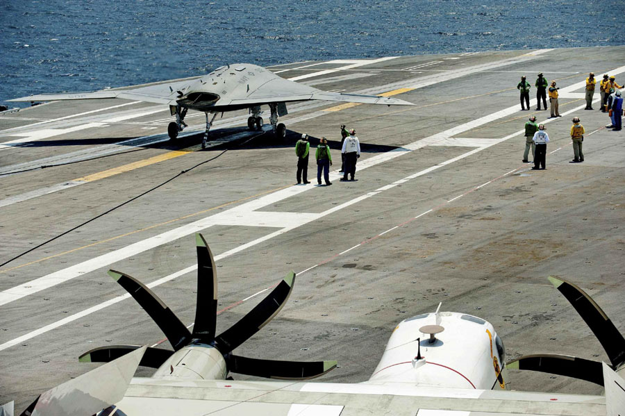 US drone completes 1st carrier landing