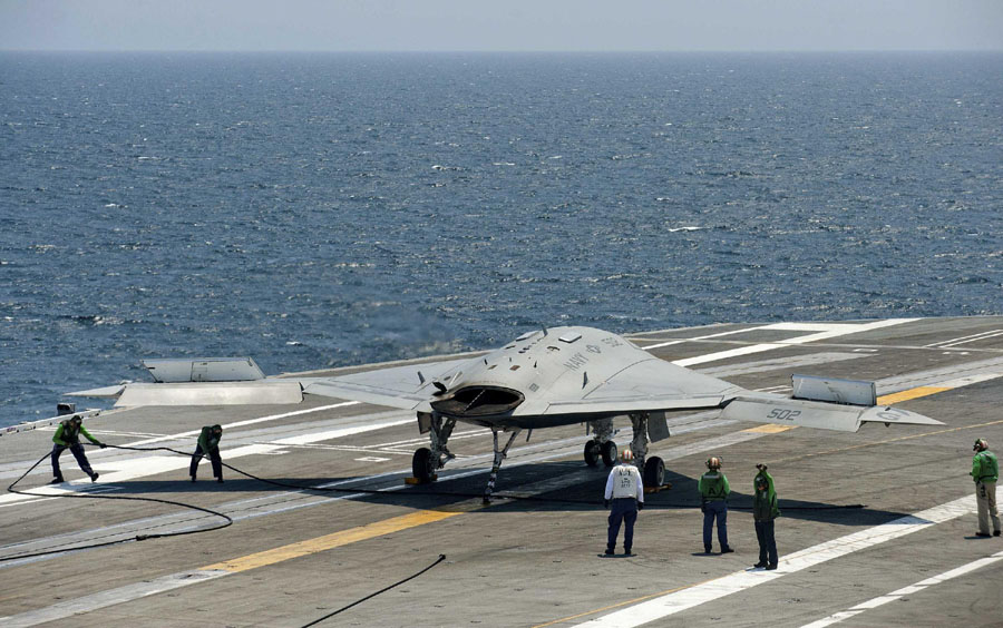 US drone completes 1st carrier landing