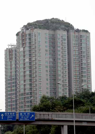 Man builds villa on top of apartment tower