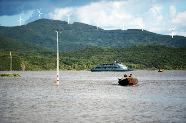 NE China river records highest water level