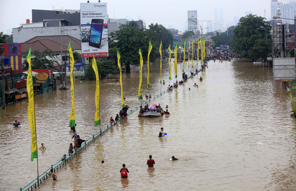 Flood ravage on Jakarta