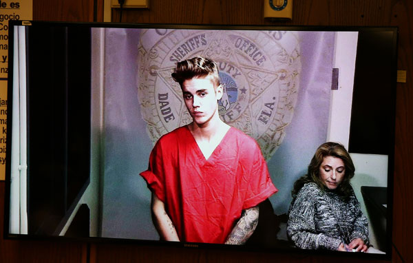 Bieber released from custody on DUI charge