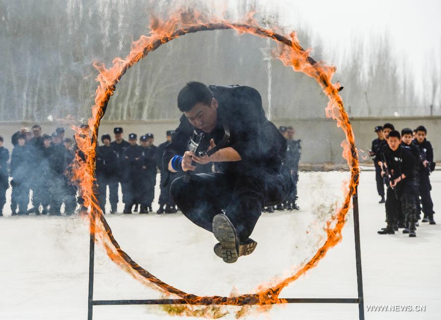 Police camp open day in Kashgar