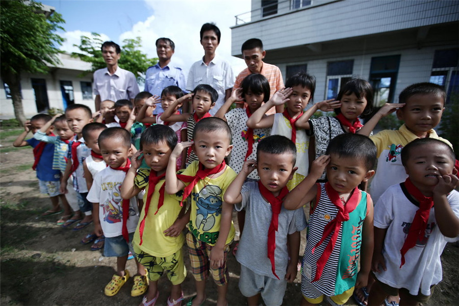 Children start new term on lonely islet