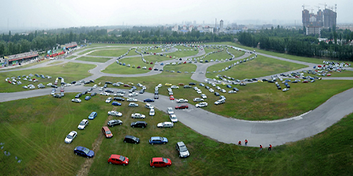 Flower arrangement, with cars