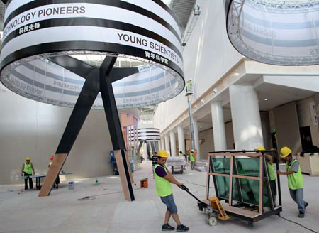 Volunteers on hand to help visitors