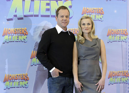 Reese Witherspoon promotes movie 'Monsters vs. Aliens' in Berlin