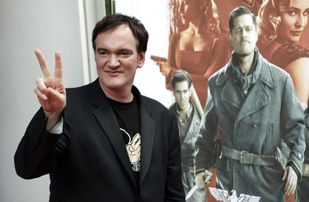 Tarantino and Roth arrive for a screening of new film 