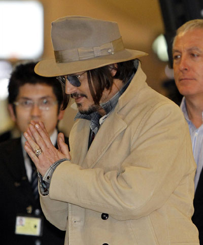 Johnny Depp promotes movie 