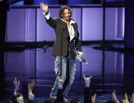 Johnny Depp at the 2010 People's Choice Awards in L.A.