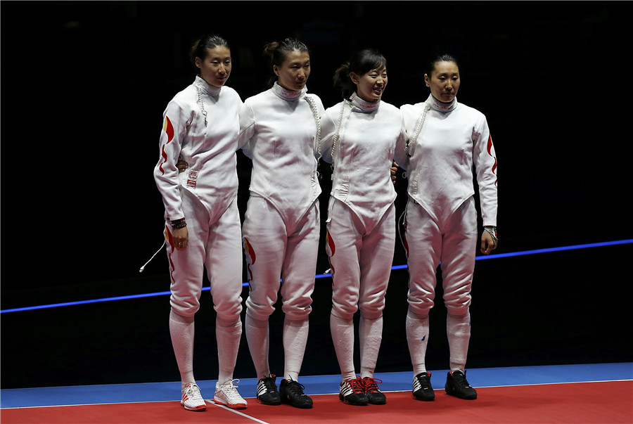 Defending China's women's epee team settles for silver