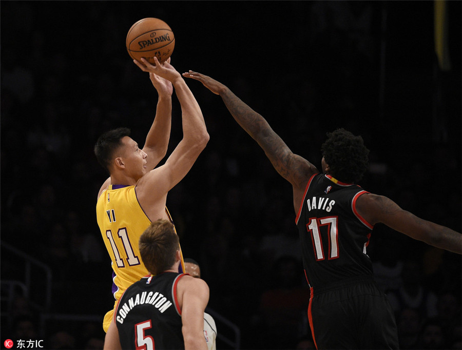 Lakers lose to Trail Blazers, Yi scores 4 points