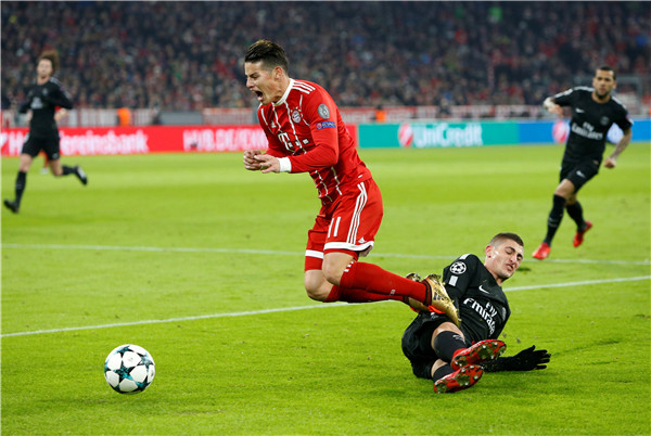 Bayern beat Paris Saint-Germain 3-1 in UEFA Champions League