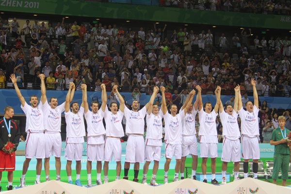 Serbia beats Canada to defend basketball title