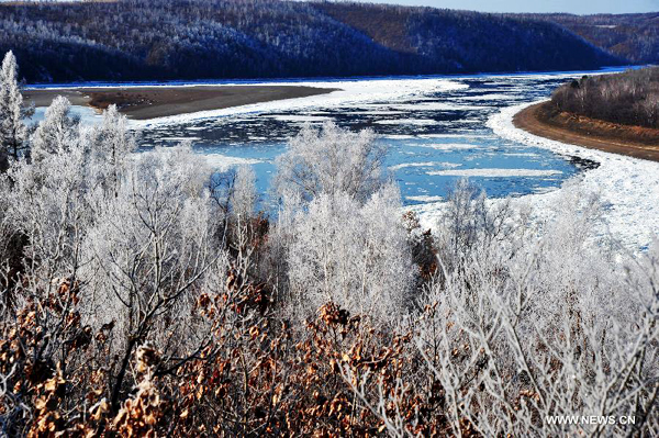 Rime scenery in NE China's Heilongjiang