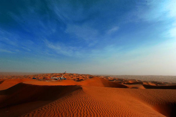 Scenery of Taklimakan Desert in China's Xinjiang