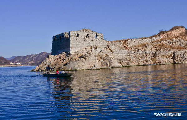 Underwater Great Wall in Panjiakou reservoir