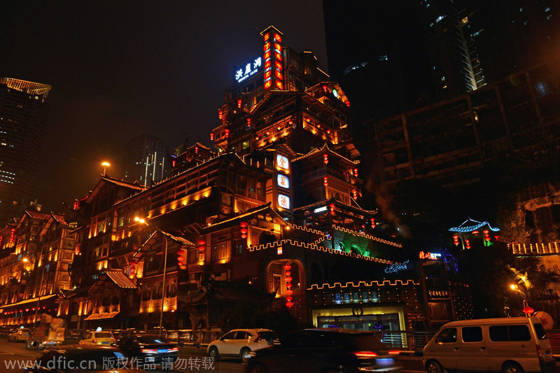 Ancient Chongqing buildings a resemblance to Hayao Miyazaki movie scenes