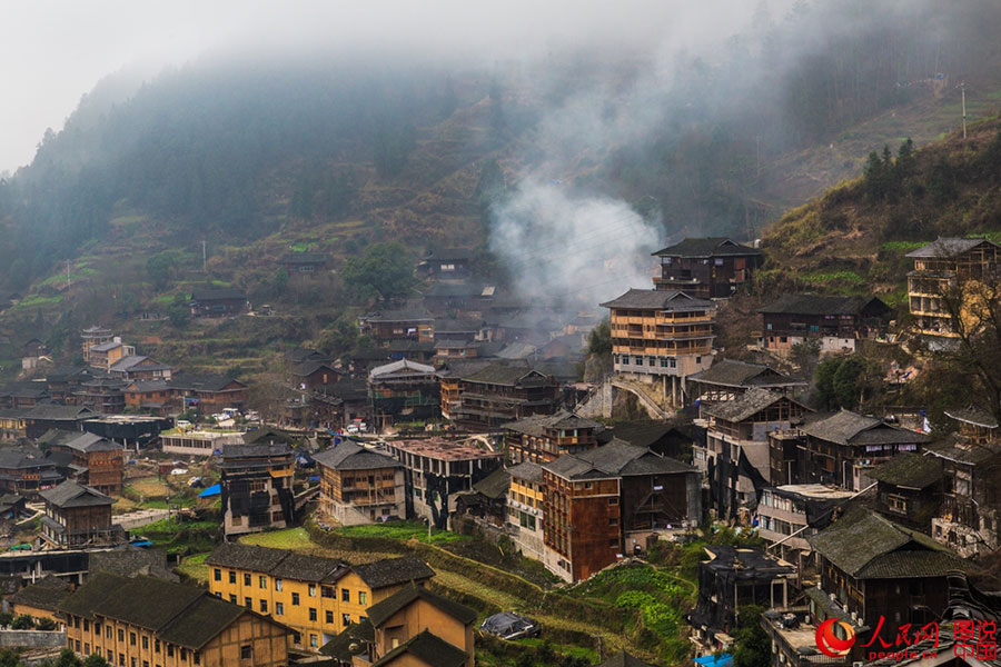 Getting close to world's largest Miao nationality village