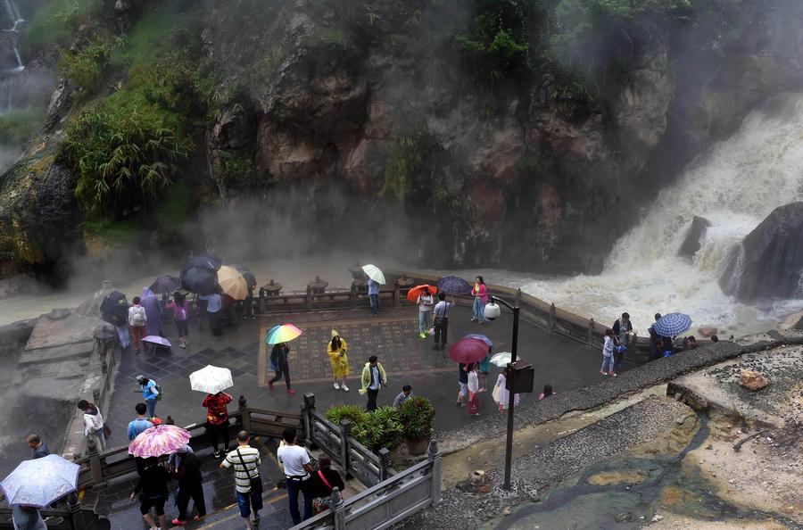 Rehai hot springs scenic spot in SW China's Tengchong