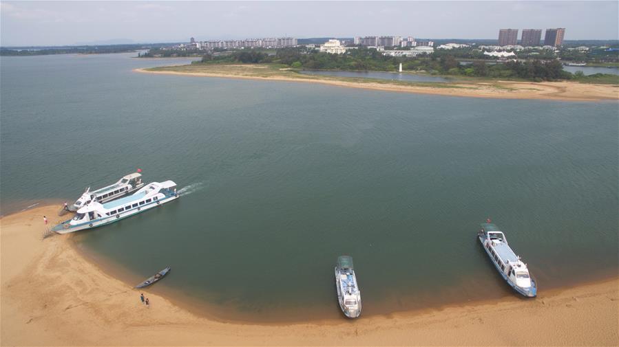 Aerial view of Jade Belt Beach in Boao, Hainan