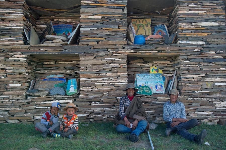 Mani stone scripture wall in Ganzi, China's Sichuan