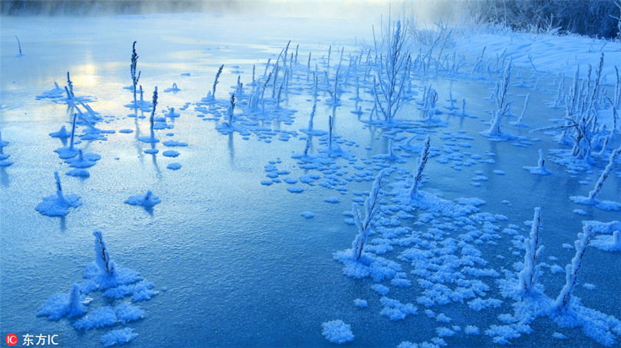 Snow and ice turn Greater Hinggan Mountains a magical world