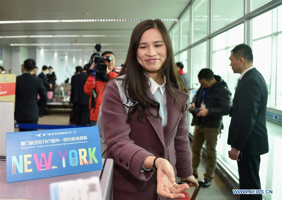 First direct flight from Fuzhou to New York takes off