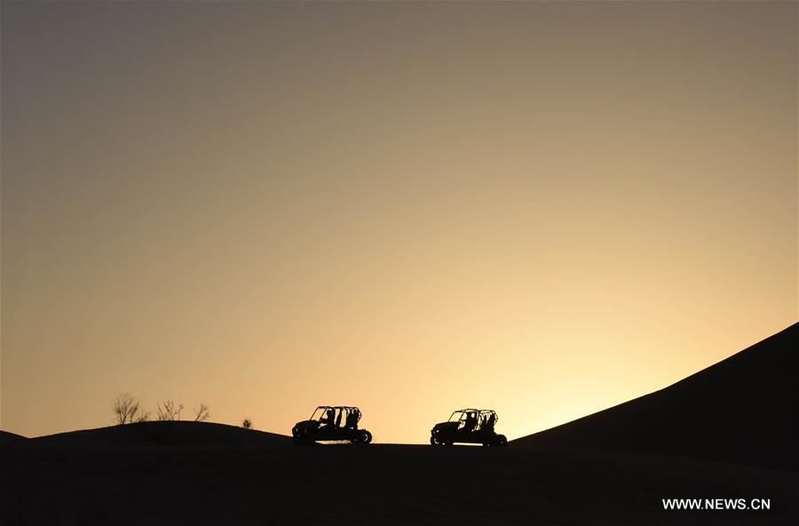 Desert scenic area in Ordos of N China's Inner Mongolia