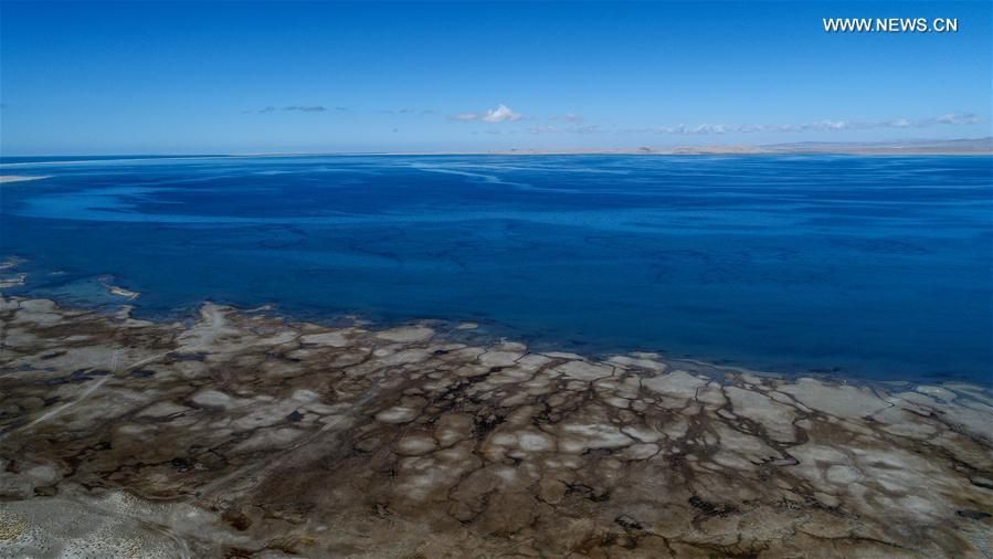 Aerial photos of Qinghai Lake in NW China