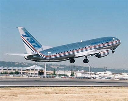 This is an undated photo provided by Boeing of the Boeing 737-400 aircraft. An aAdam Air 737-400 flying between Indonesia's Java and Sulawesi islands has lost contact with flight controllers, officials said in Indonesia. (AP Photo