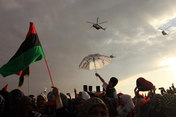 People celebrate the liberation of Libya