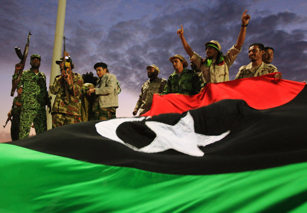 People celebrate the liberation of Libya