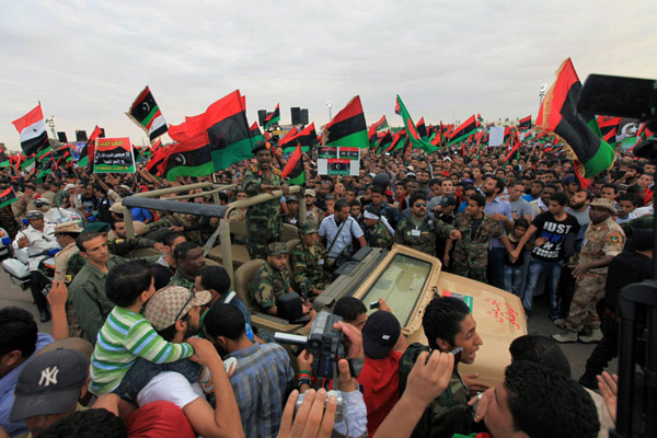 People celebrate the liberation of Libya