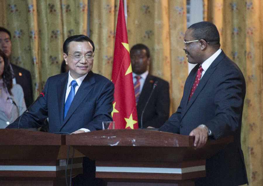 Chinese premier, Ethiopian PM meet press